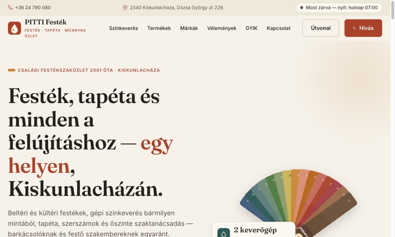 Festék-Tapéta Üzlet — weboldal