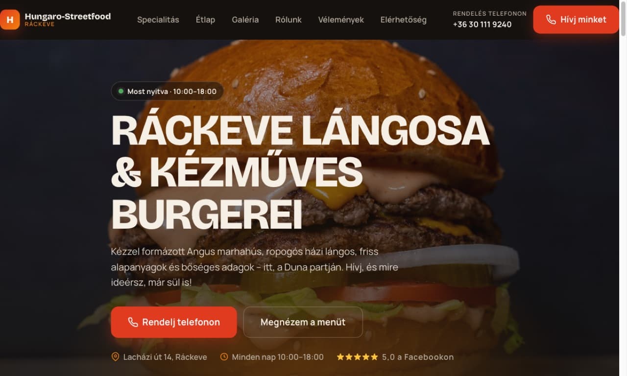 Hungaro-Streetfood — weboldal
