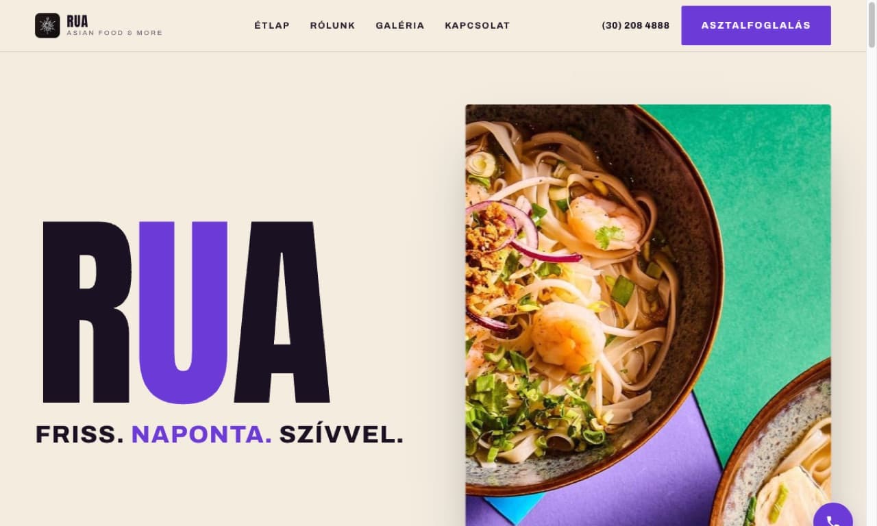 RUA Asian Food & More — weboldal