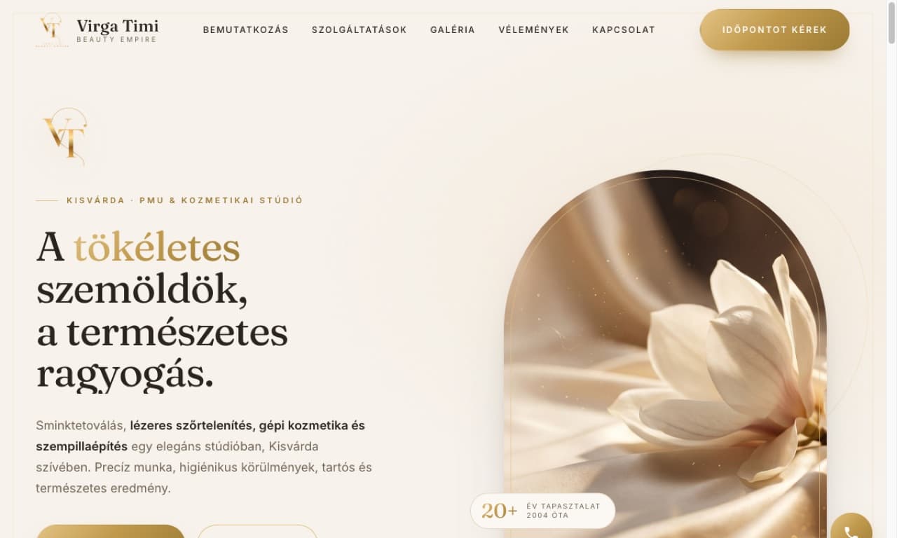 Virga Timi Beauty Empire — weboldal